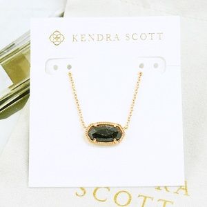Kendra Scott Elisa necklace black granite rose gol